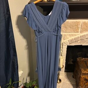 Baltic Born Blue Maxi Dress with V-Neck